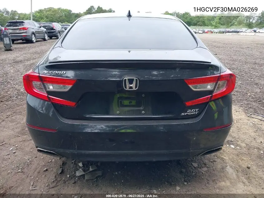 2021 Honda Accord Sport 2.0T VIN: 1HGCV2F30MA026269 Lot: 42612879