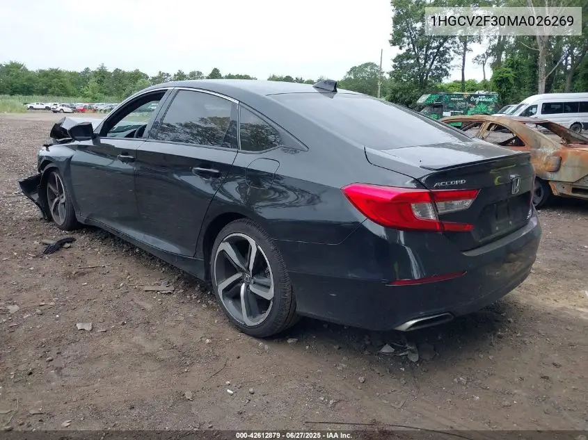 2021 Honda Accord Sport 2.0T VIN: 1HGCV2F30MA026269 Lot: 42612879