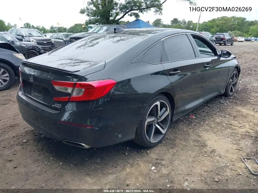 2021 Honda Accord Sport 2.0T VIN: 1HGCV2F30MA026269 Lot: 42612879