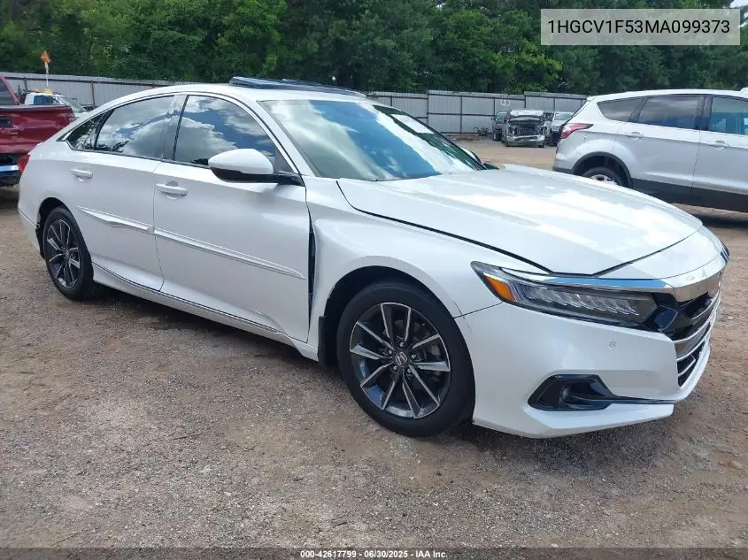 2021 Honda Accord Ex-L VIN: 1HGCV1F53MA099373 Lot: 42617799