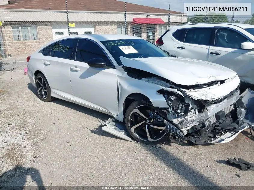 2021 Honda Accord Sport Special Edition VIN: 1HGCV1F41MA086211 Lot: 42623164