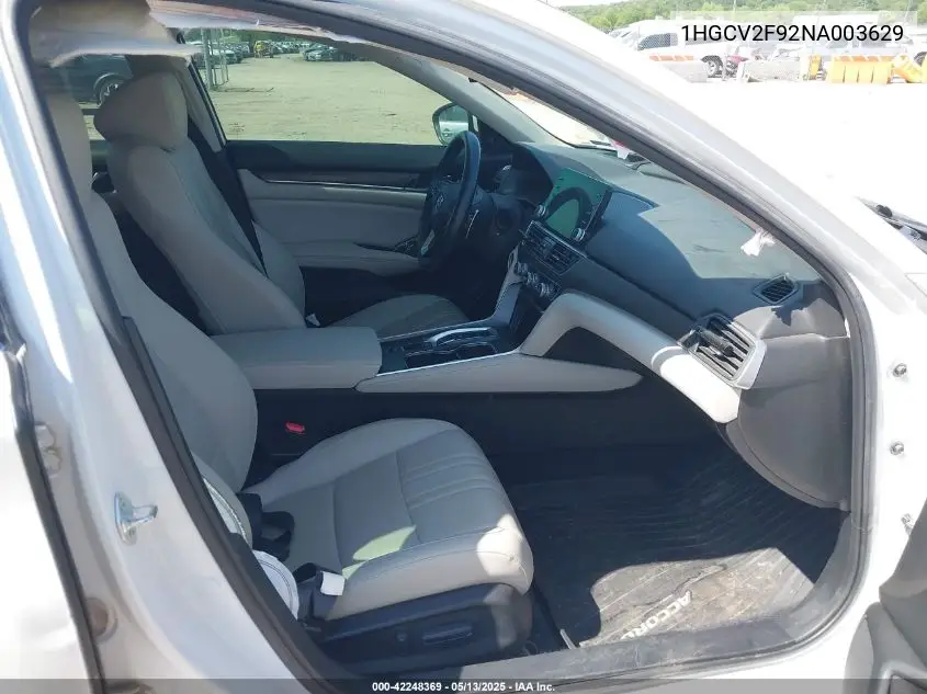 2022 Honda Accord Touring VIN: 1HGCV2F92NA003629 Lot: 42248369