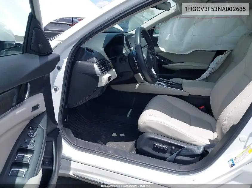 2022 Honda Accord Hybrid Ex-L VIN: 1HGCV3F53NA002685 Lot: 42260780