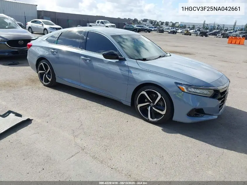2022 Honda Accord Hybrid Sport VIN: 1HGCV3F25NA042661 Lot: 42261416