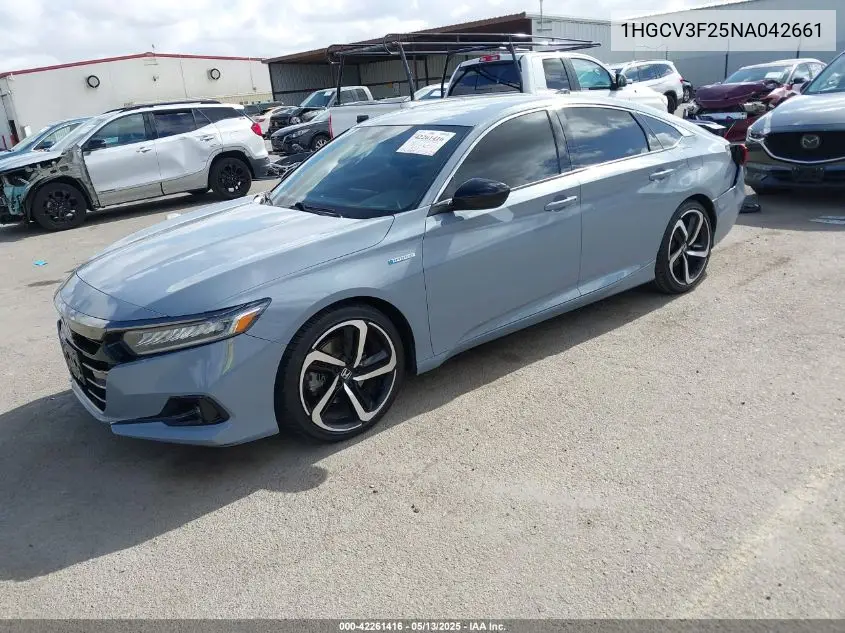 2022 Honda Accord Hybrid Sport VIN: 1HGCV3F25NA042661 Lot: 42261416