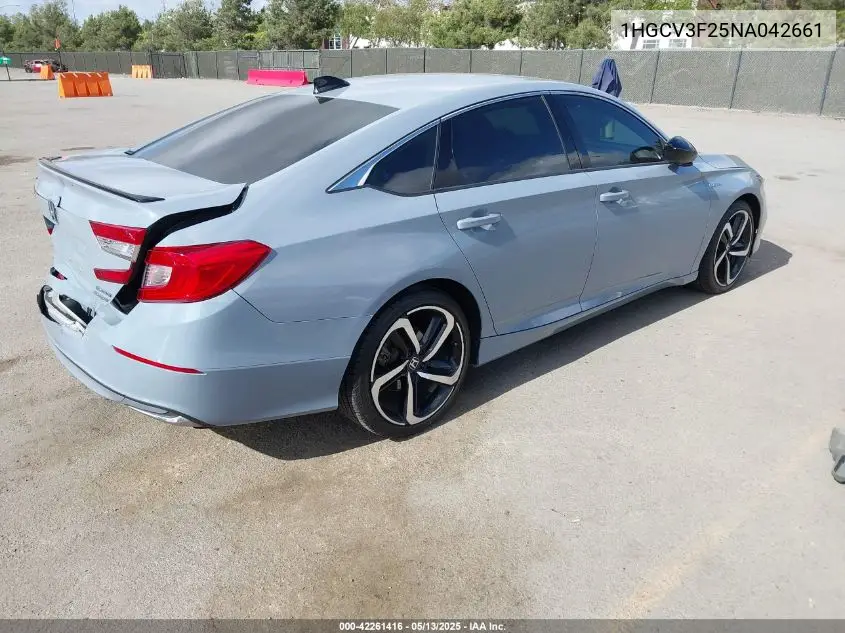 2022 Honda Accord Hybrid Sport VIN: 1HGCV3F25NA042661 Lot: 42261416