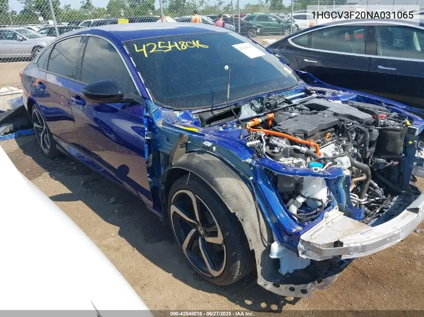 2022 Honda Accord Hybrid Sport VIN: 1HGCV3F20NA031065 Lot: 42548016