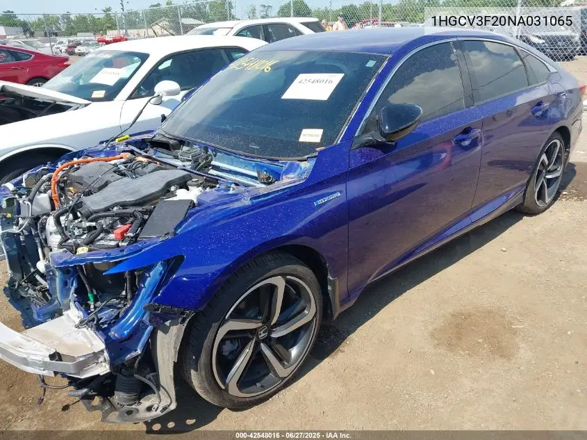 2022 Honda Accord Hybrid Sport VIN: 1HGCV3F20NA031065 Lot: 42548016