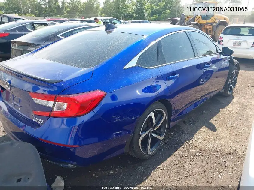 2022 Honda Accord Hybrid Sport VIN: 1HGCV3F20NA031065 Lot: 42548016