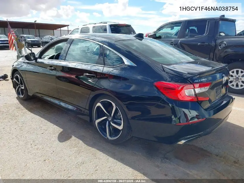 2022 Honda Accord Sport Special Edition VIN: 1HGCV1F46NA038754 Lot: 42592158