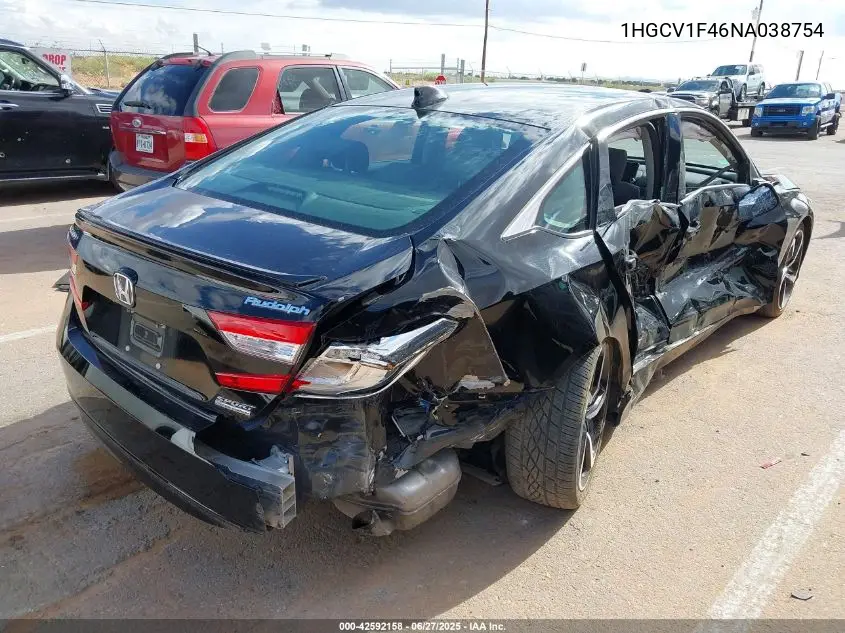 2022 Honda Accord Sport Special Edition VIN: 1HGCV1F46NA038754 Lot: 42592158