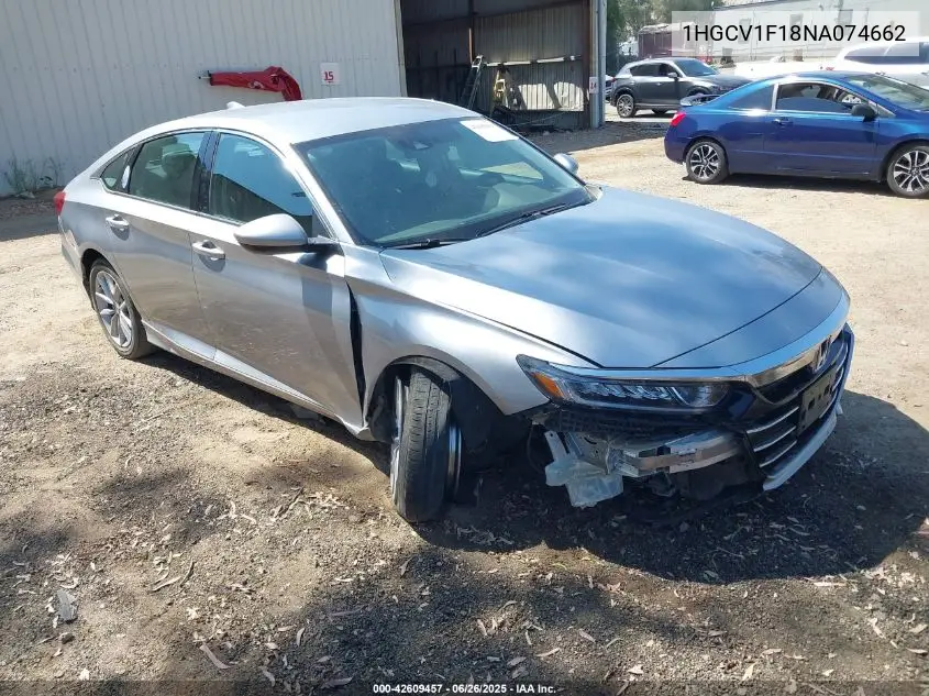 2022 Honda Accord Lx VIN: 1HGCV1F18NA074662 Lot: 42609457