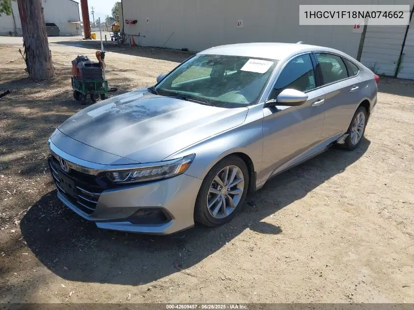 2022 Honda Accord Lx VIN: 1HGCV1F18NA074662 Lot: 42609457