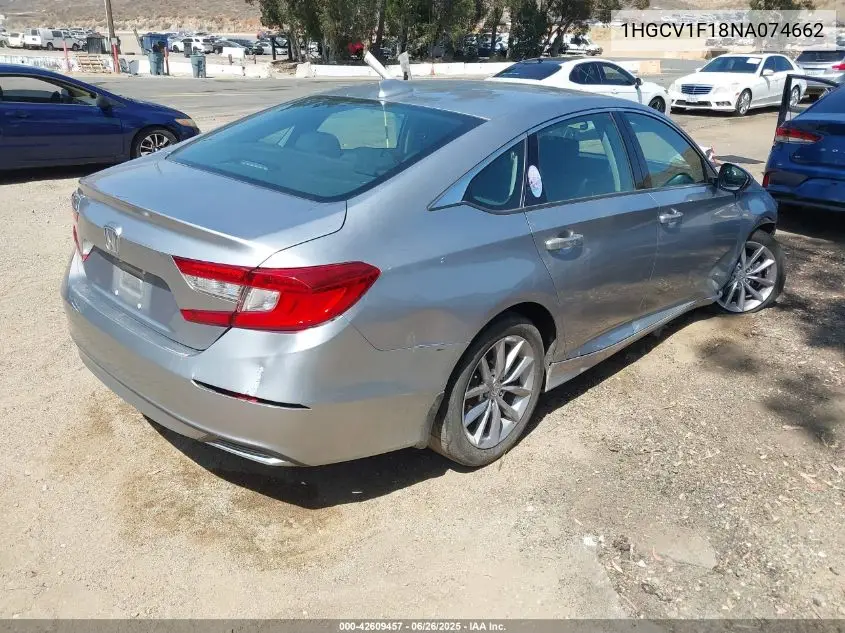 2022 Honda Accord Lx VIN: 1HGCV1F18NA074662 Lot: 42609457