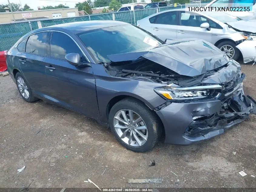 2022 Honda Accord Lx VIN: 1HGCV1F1XNA022255 Lot: 42631948