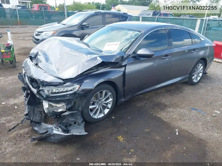 2022 Honda Accord Lx VIN: 1HGCV1F1XNA022255 Lot: 42631948