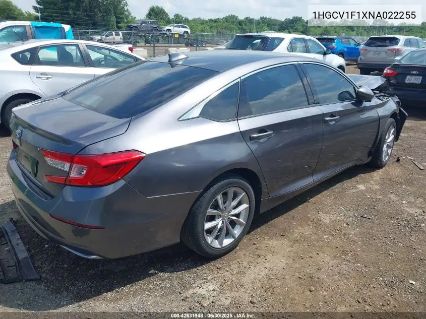2022 Honda Accord Lx VIN: 1HGCV1F1XNA022255 Lot: 42631948