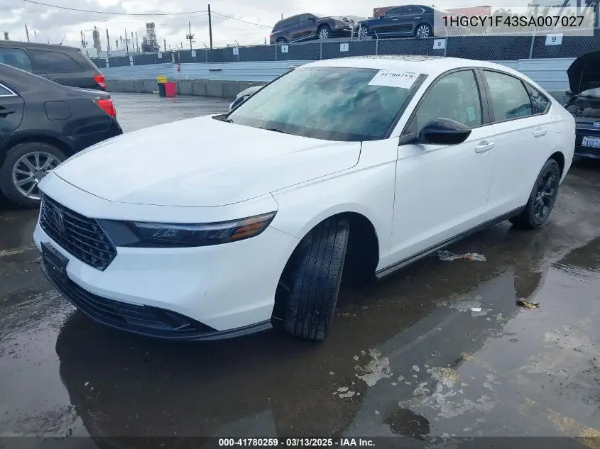 2025 Honda Accord Se VIN: 1HGCY1F43SA007027 Lot: 41780259