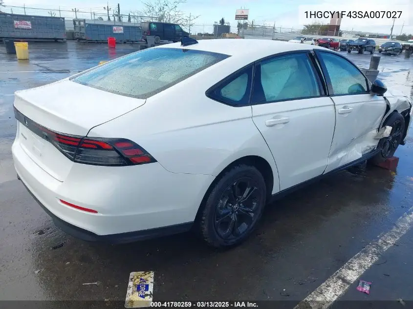 2025 Honda Accord Se VIN: 1HGCY1F43SA007027 Lot: 41780259