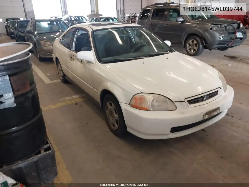 1998 Honda Civic Ex VIN: 1HGEJ8145WL039744 Lot: 42013771