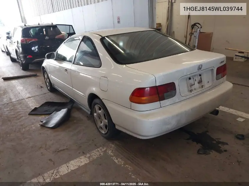 1998 Honda Civic Ex VIN: 1HGEJ8145WL039744 Lot: 42013771
