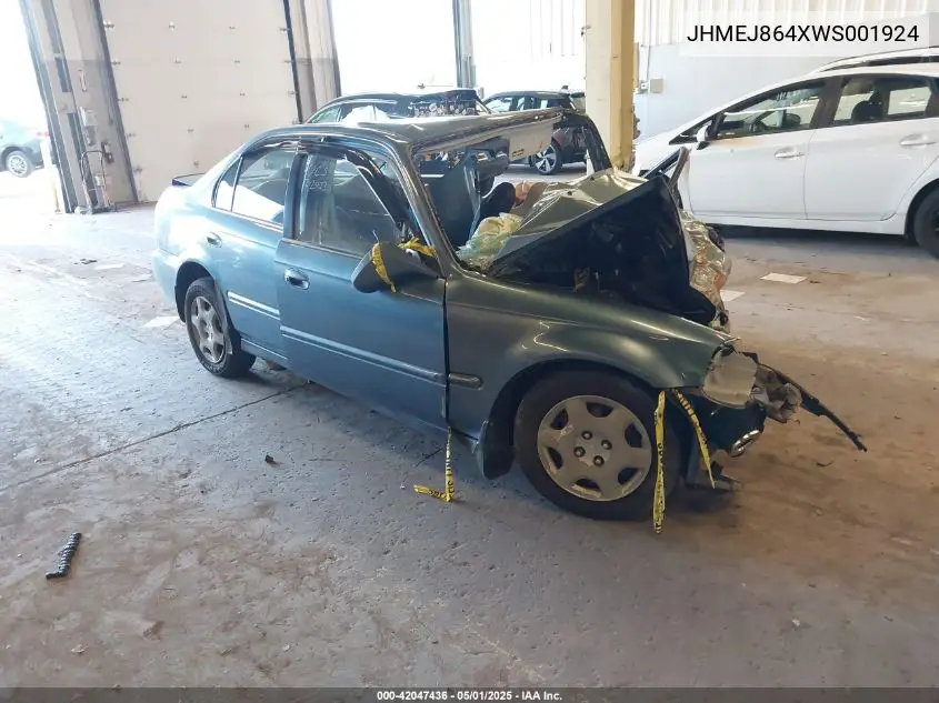 1998 Honda Civic Ex VIN: JHMEJ864XWS001924 Lot: 42047436