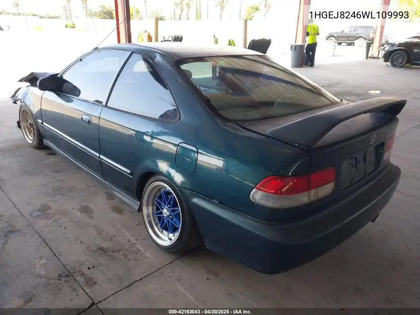 1998 Honda Civic Ex VIN: 1HGEJ8246WL109993 Lot: 42163043