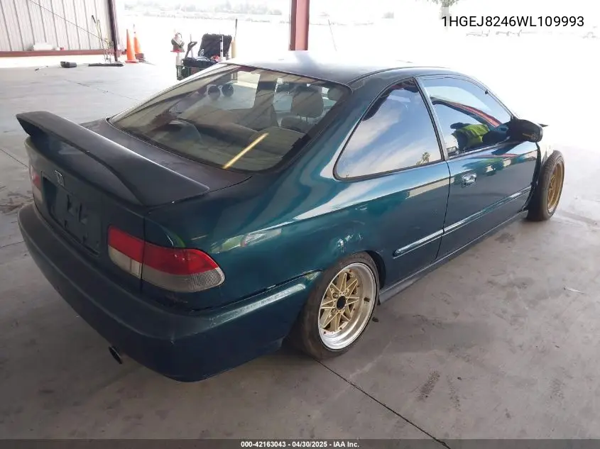 1998 Honda Civic Ex VIN: 1HGEJ8246WL109993 Lot: 42163043