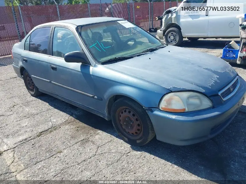 1998 Honda Civic Lx VIN: 1HGEJ6677WL033502 Lot: 42234067