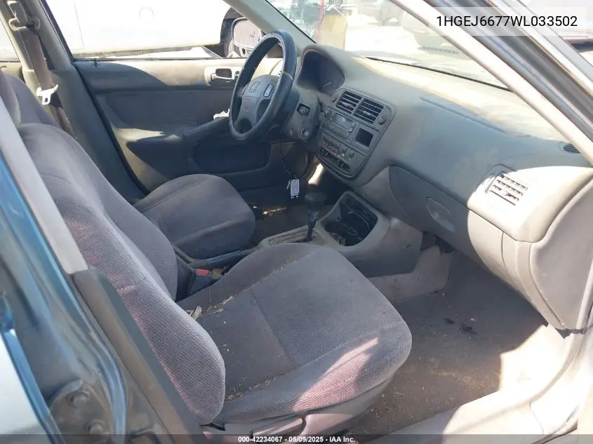 1998 Honda Civic Lx VIN: 1HGEJ6677WL033502 Lot: 42234067