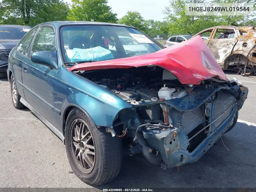 1998 Honda Civic Ex VIN: 1HGEJ8249WL019544 Lot: 42249865