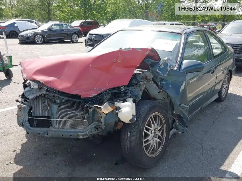 1998 Honda Civic Ex VIN: 1HGEJ8249WL019544 Lot: 42249865