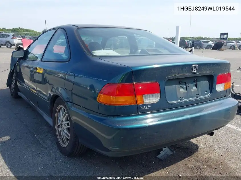 1998 Honda Civic Ex VIN: 1HGEJ8249WL019544 Lot: 42249865