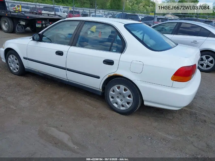 1998 Honda Civic Lx VIN: 1HGEJ6672WL037084 Lot: 42256194