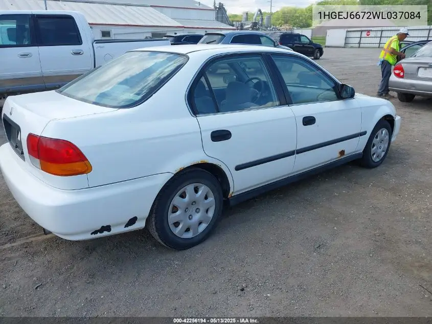 1998 Honda Civic Lx VIN: 1HGEJ6672WL037084 Lot: 42256194