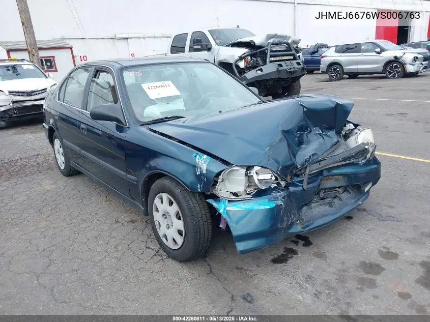 1998 Honda Civic Lx VIN: JHMEJ6676WS006763 Lot: 42260811