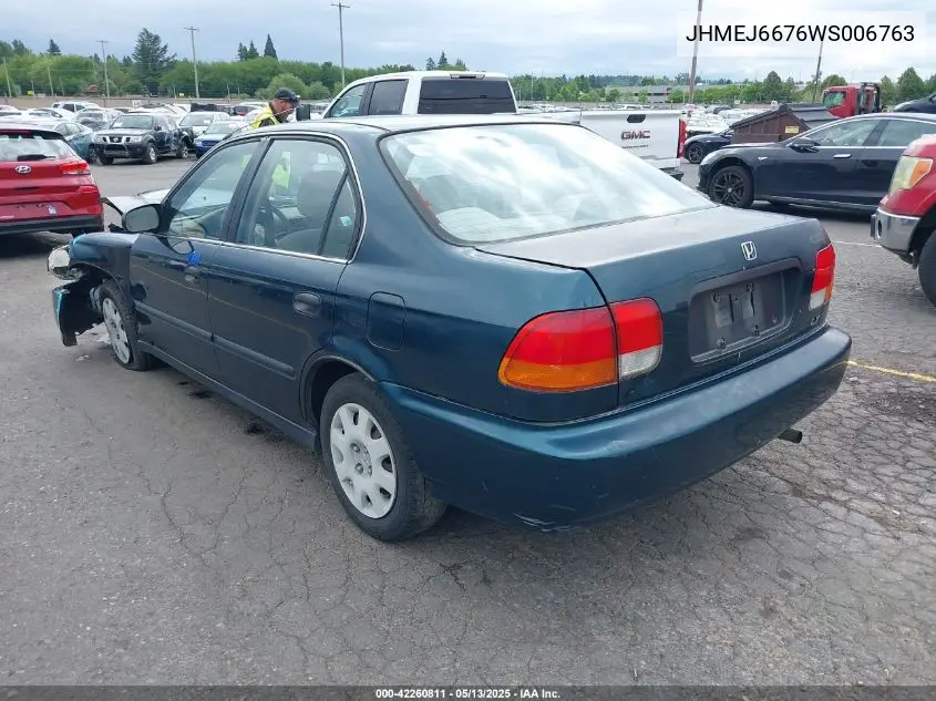 1998 Honda Civic Lx VIN: JHMEJ6676WS006763 Lot: 42260811
