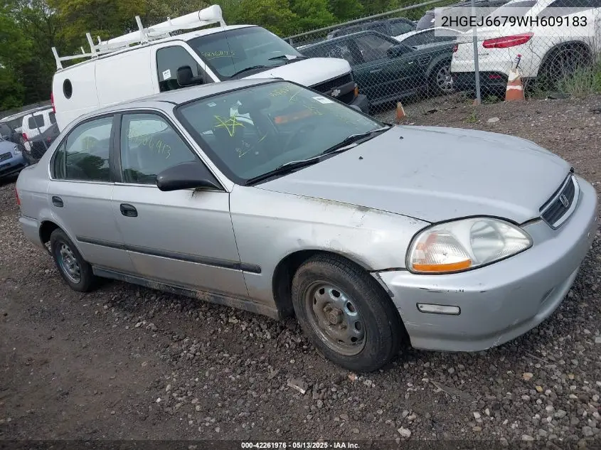 1998 Honda Civic Lx VIN: 2HGEJ6679WH609183 Lot: 42261976