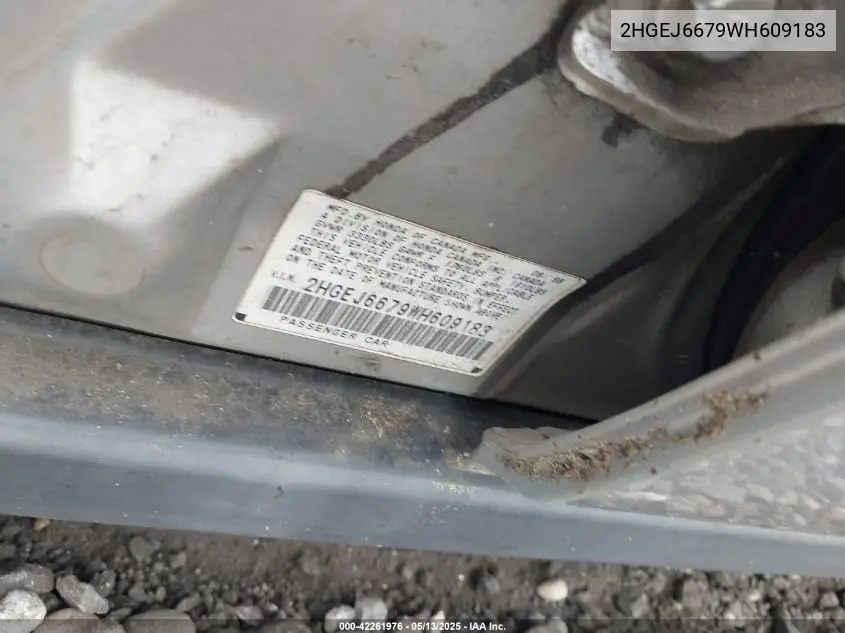 1998 Honda Civic Lx VIN: 2HGEJ6679WH609183 Lot: 42261976