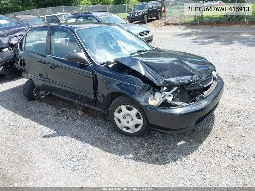1998 Honda Civic Lx VIN: 2HGEJ6676WH615913 Lot: 42475268