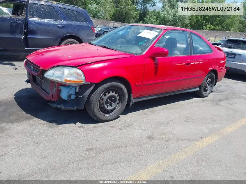 1998 Honda Civic Ex VIN: 1HGEJ8246WL072184 Lot: 42498655