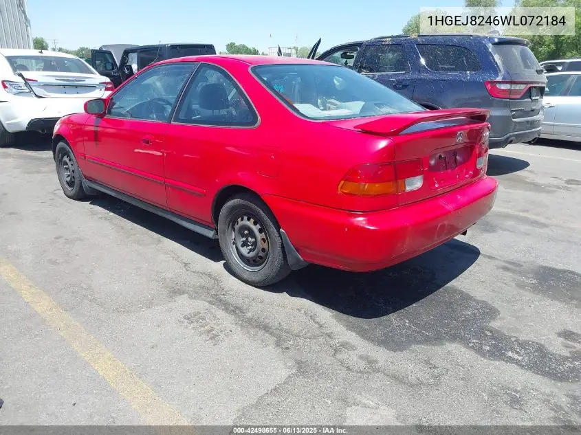 1998 Honda Civic Ex VIN: 1HGEJ8246WL072184 Lot: 42498655