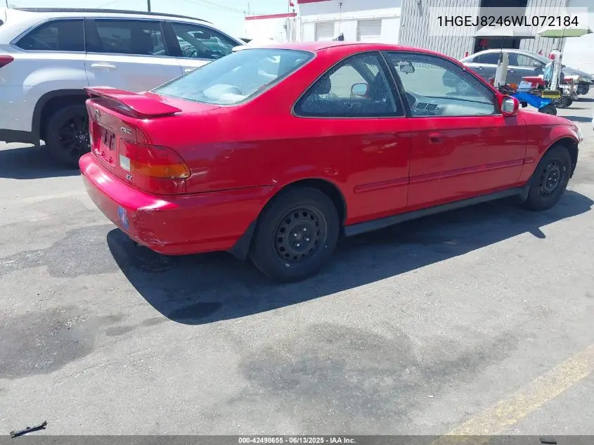 1998 Honda Civic Ex VIN: 1HGEJ8246WL072184 Lot: 42498655