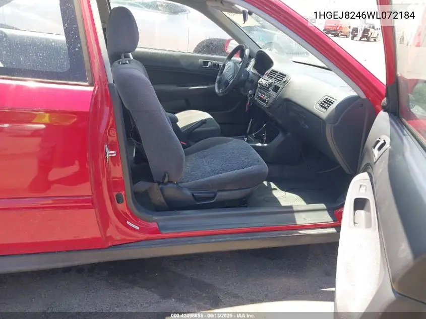1998 Honda Civic Ex VIN: 1HGEJ8246WL072184 Lot: 42498655