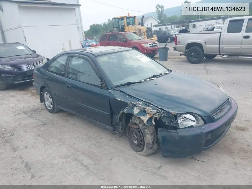 1998 Honda Civic Ex VIN: 1HGEJ8148WL134623 Lot: 42501937