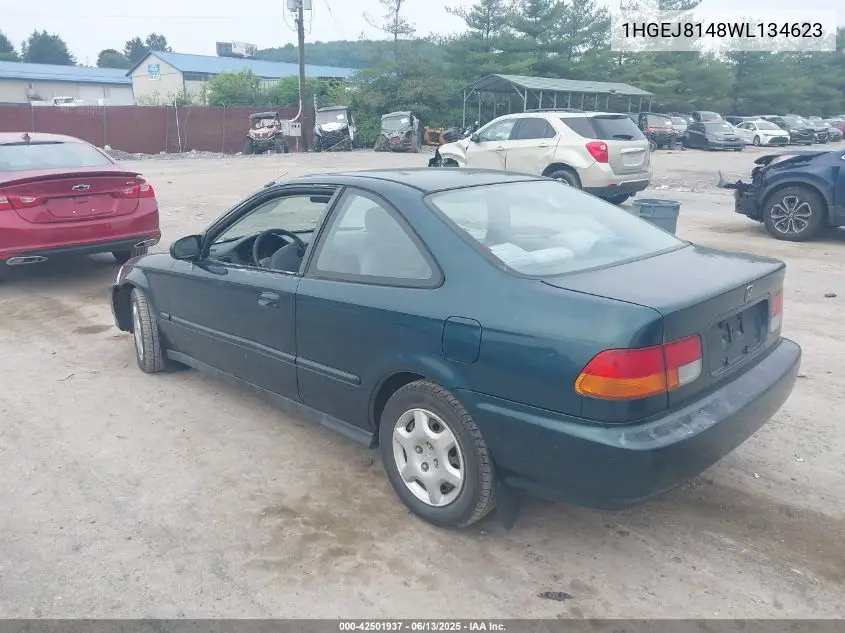 1998 Honda Civic Ex VIN: 1HGEJ8148WL134623 Lot: 42501937
