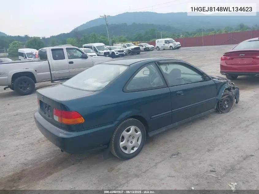 1998 Honda Civic Ex VIN: 1HGEJ8148WL134623 Lot: 42501937