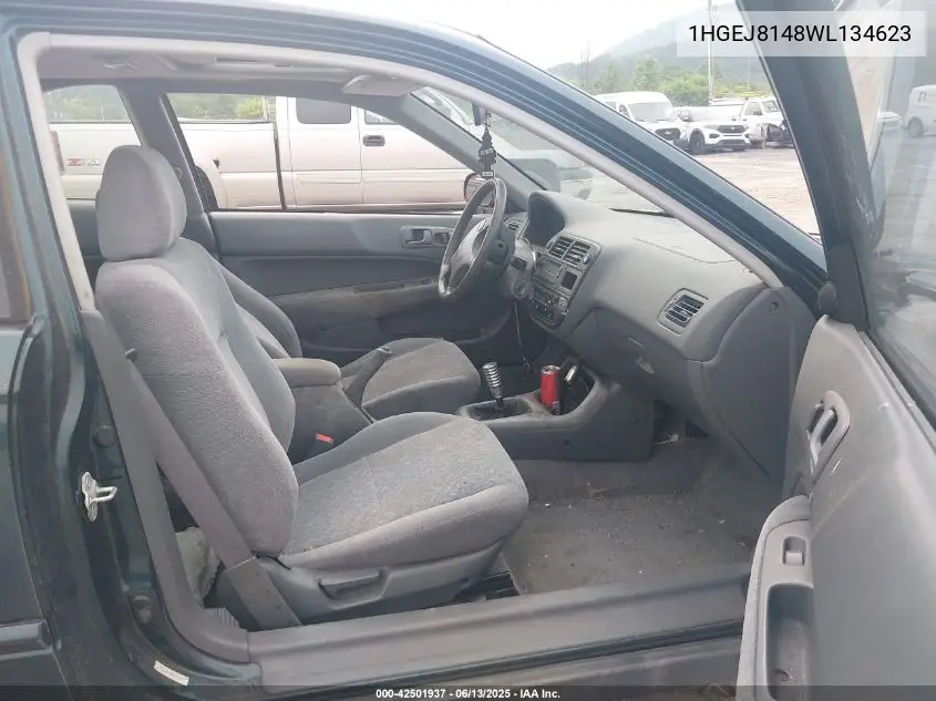 1998 Honda Civic Ex VIN: 1HGEJ8148WL134623 Lot: 42501937