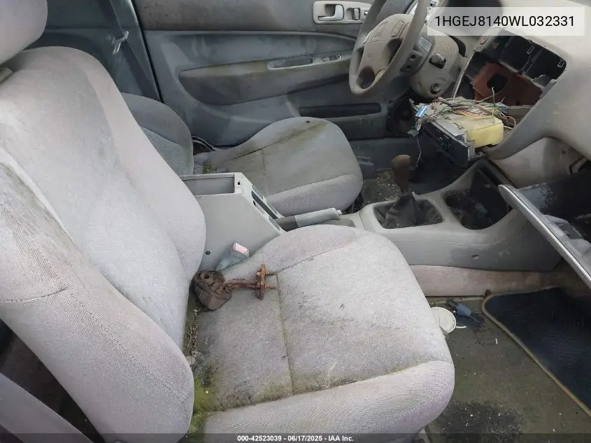 1998 Honda Civic Ex VIN: 1HGEJ8140WL032331 Lot: 42523039
