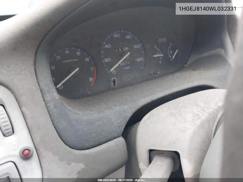 1998 Honda Civic Ex VIN: 1HGEJ8140WL032331 Lot: 42523039